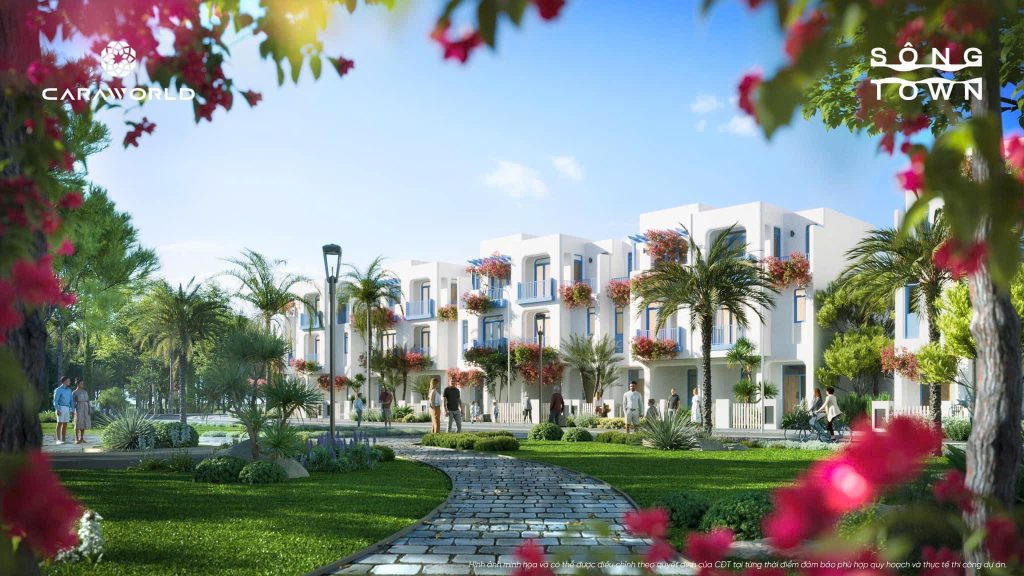 Phối cảnh căn townhouse Phân khu sông Town Caraworld Cam Ranh